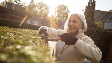 Im Garten gibt es immer was zu tun, auch im Herbst: Die richtige Kleidung, und zwar nach dem Zwiebelprinzip, schützt vor Wind und Kälte.