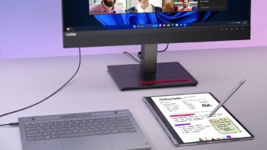 Lenovos Thinkbook Plus Gen 5 Hybrid lässt sich auseinander nehmen. Der Bildschirm ist dann ein Android-Tablet, die Notebook-Basis lässt sich mit externem Bildschirm weiter als PC nutzen.