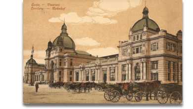 Der Bahnhof in Lemberg/Lwiw/Lwów Historische Postkarte um 1906, © Archiv DKF