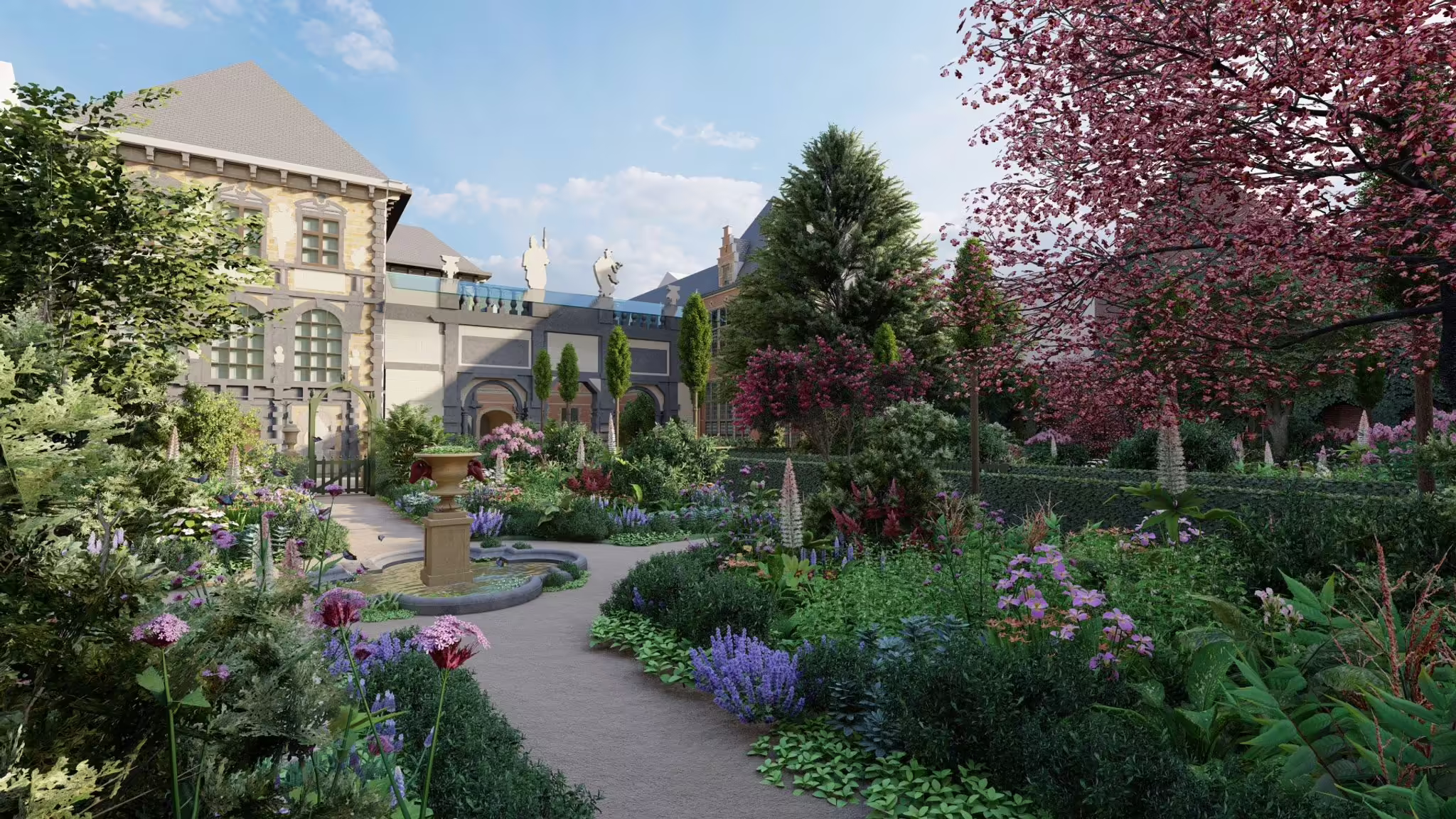 Der Garten des Rubenshuis wurde umgestaltet - mit gut 17.000 neuen Pflanzen, wie das Museum schreibt. Dieses Bild zeigt noch ein Modellentwurf des Gartens.