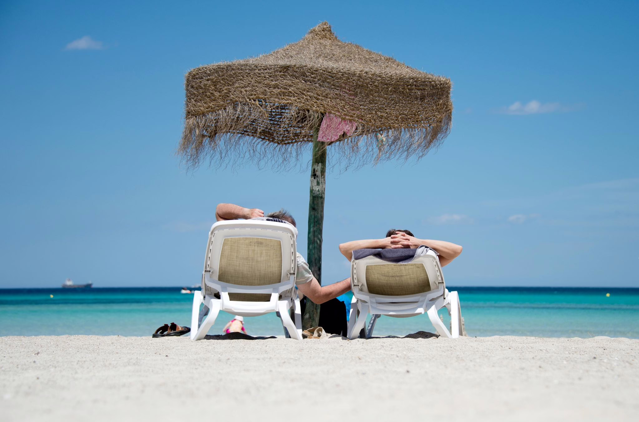 Urlauber Liegen Am Strand