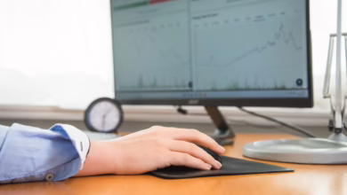Eine Frau Sieht Sich Am Pc Aktien Charts An