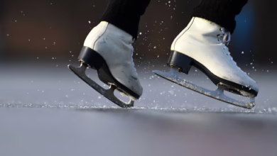 Schlittschuhläuferin Auf Einem See