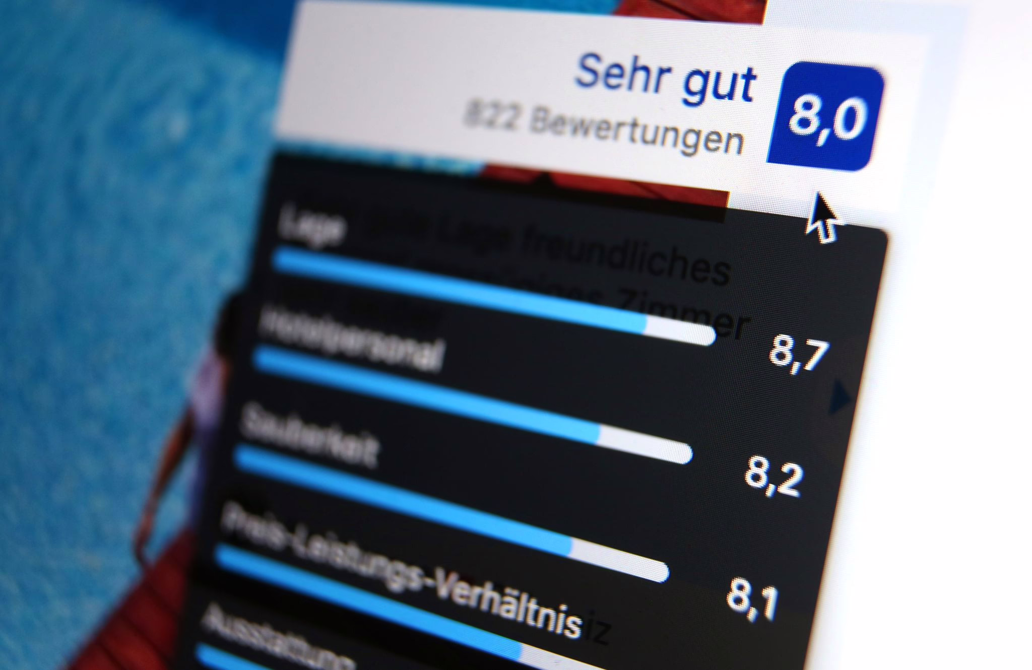 Seite Eines Reiseportals Mit Einer Hotelbewertung