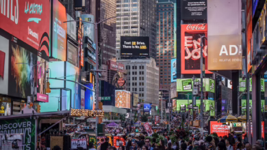 Blick über Den Times Square In New York City