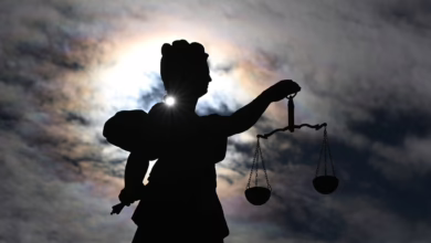 Justitia Im Gegenlicht In Frankfurt Am Main