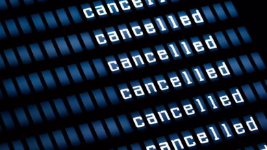 «cancelled» Auf Einer Anzeigetafel