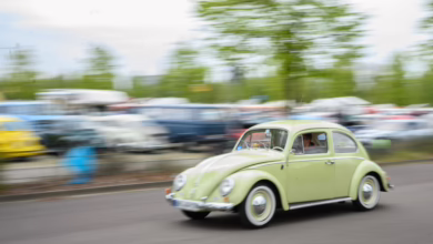 Volkswagen Käfer Fährt Auf Einer Straße