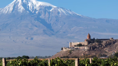 Kloster Khor Virap Mit Dem Berg Ararat Im Hintergrund
