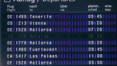 Flugziele Auf Einer Anzeigentafel