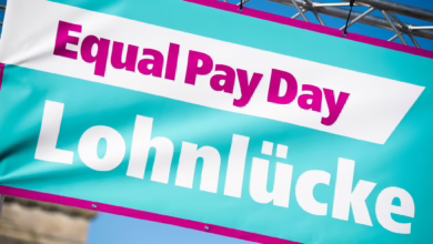Banner Mit Der Aufschrift «equal Pay Day Lohnlücke»