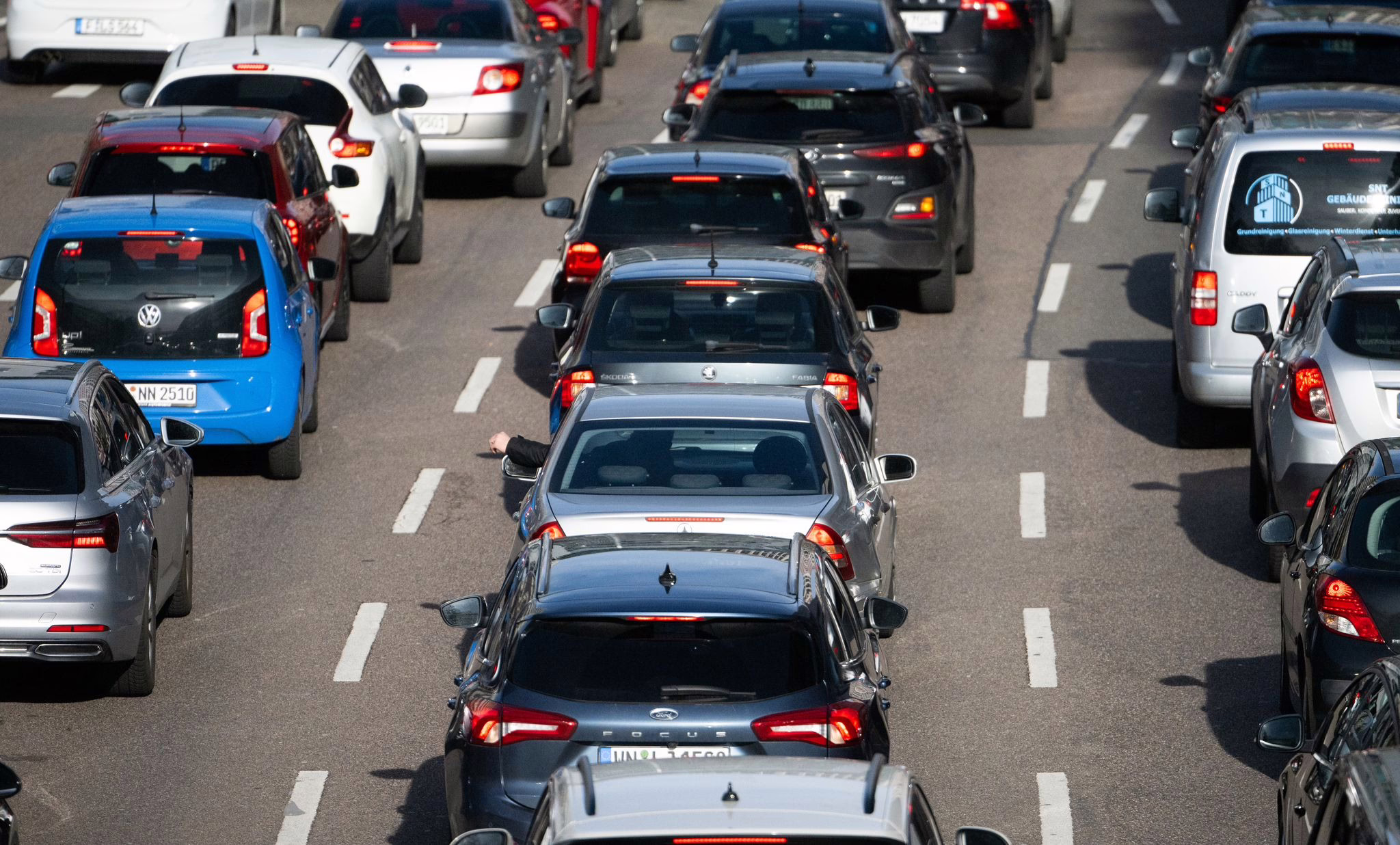 Autos Stehen Auf Einer Autobahn Im Stau