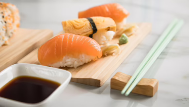 Sushi Varianten Liegen Auf Einem Teller