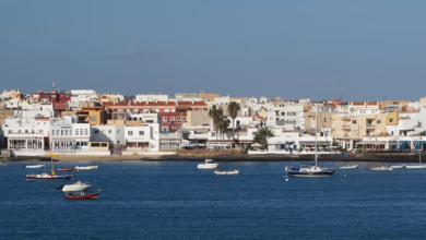 Hafenzeile Von Corralejo Auf Fuerteventura