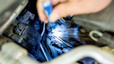 Ein Kfz Mechatroniker Beleuchtet Marderbiss