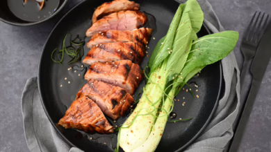 Glasiertes Schweinefilet Mit Pak Choi