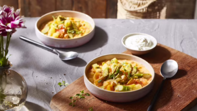 Kartoffelragout Mit Grünem Spargel