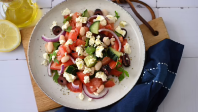Griechischer Salat Mit Weißen Bohnen