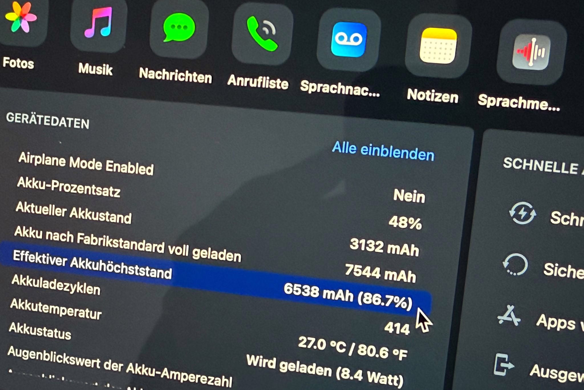 Ipad Gerätedaten Zum Akkuzustand