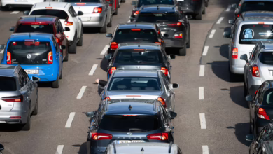 Autos Stehen Auf Einer Autobahn Im Stau