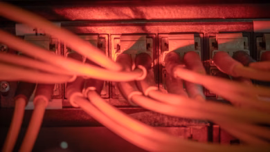 Glasfaserkabel In Einem Serverraum