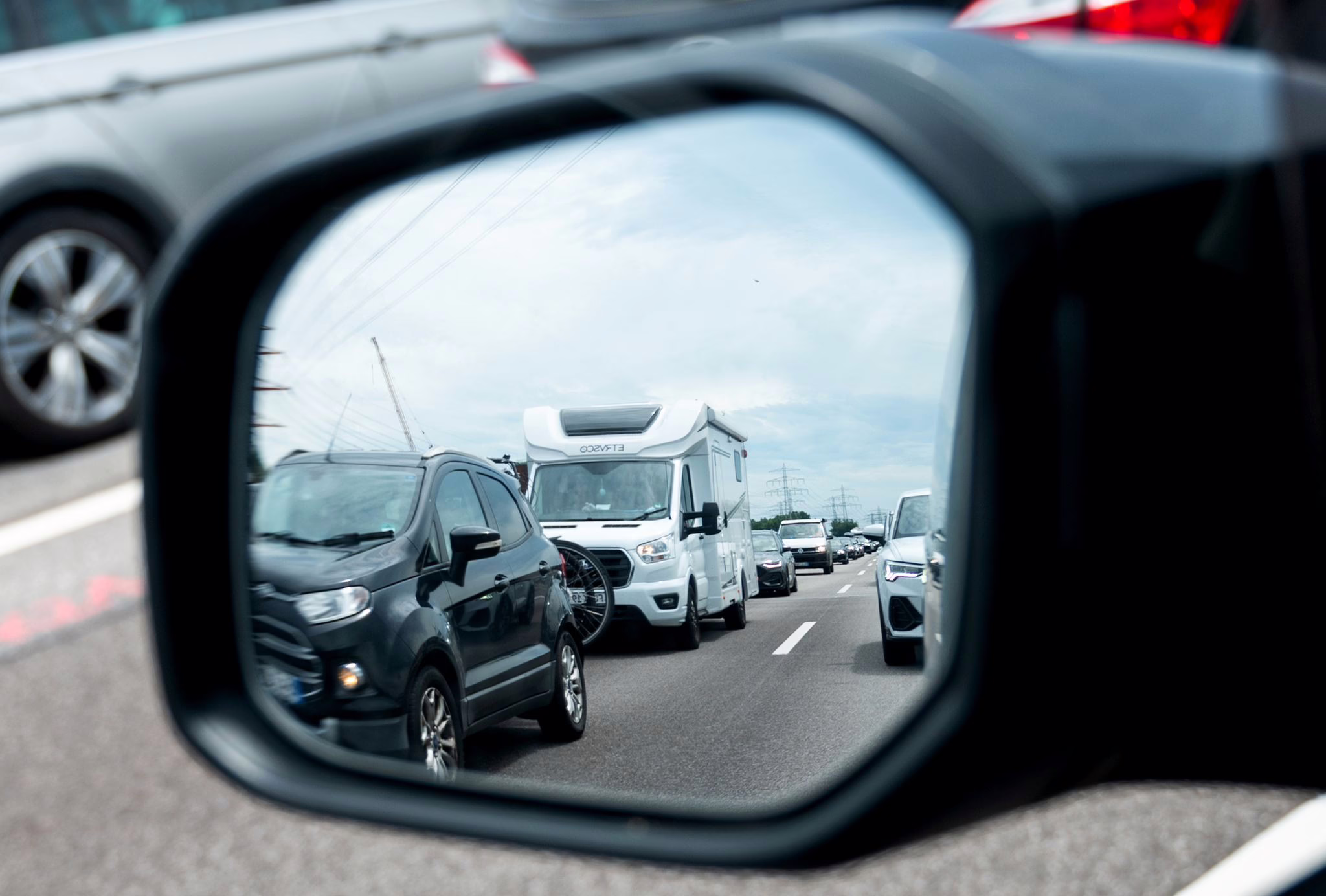 Reiseverkehr Steht Auf Der Autobahn A7