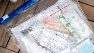 Eine Reiseapotheke In Einem Zip Beutel