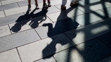 Schatten Einer Frau Und Kindern