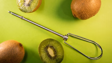 Kiwis Liegen Neben Einem Rührbesen Aufsatz