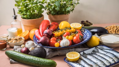 Zutaten für die mediterrane ernährung