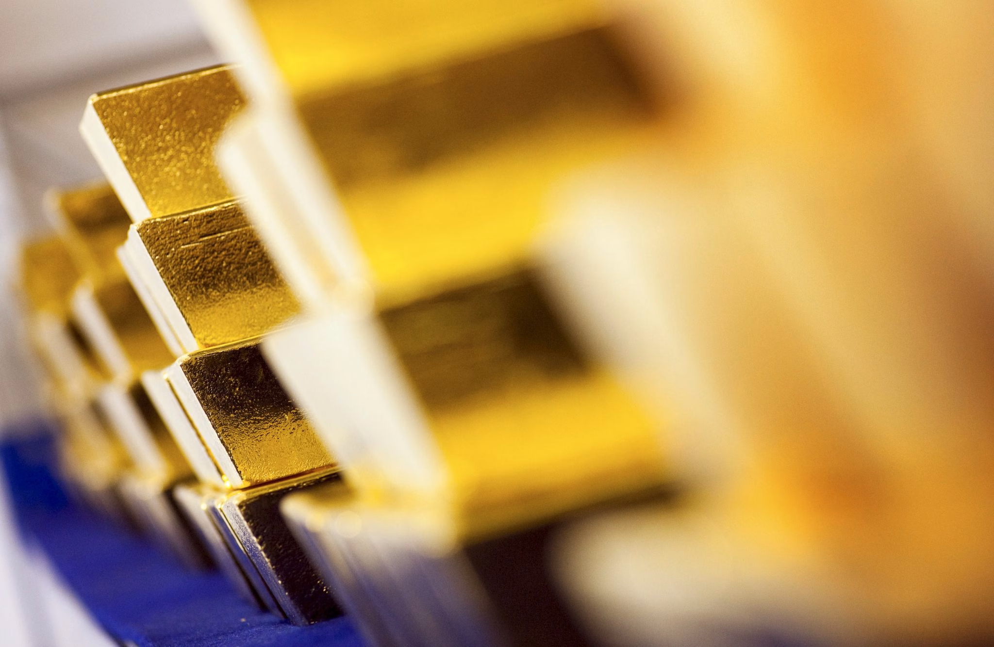 Goldbarren Lagern In Einem Tresor Der Deutschen Börse Ag