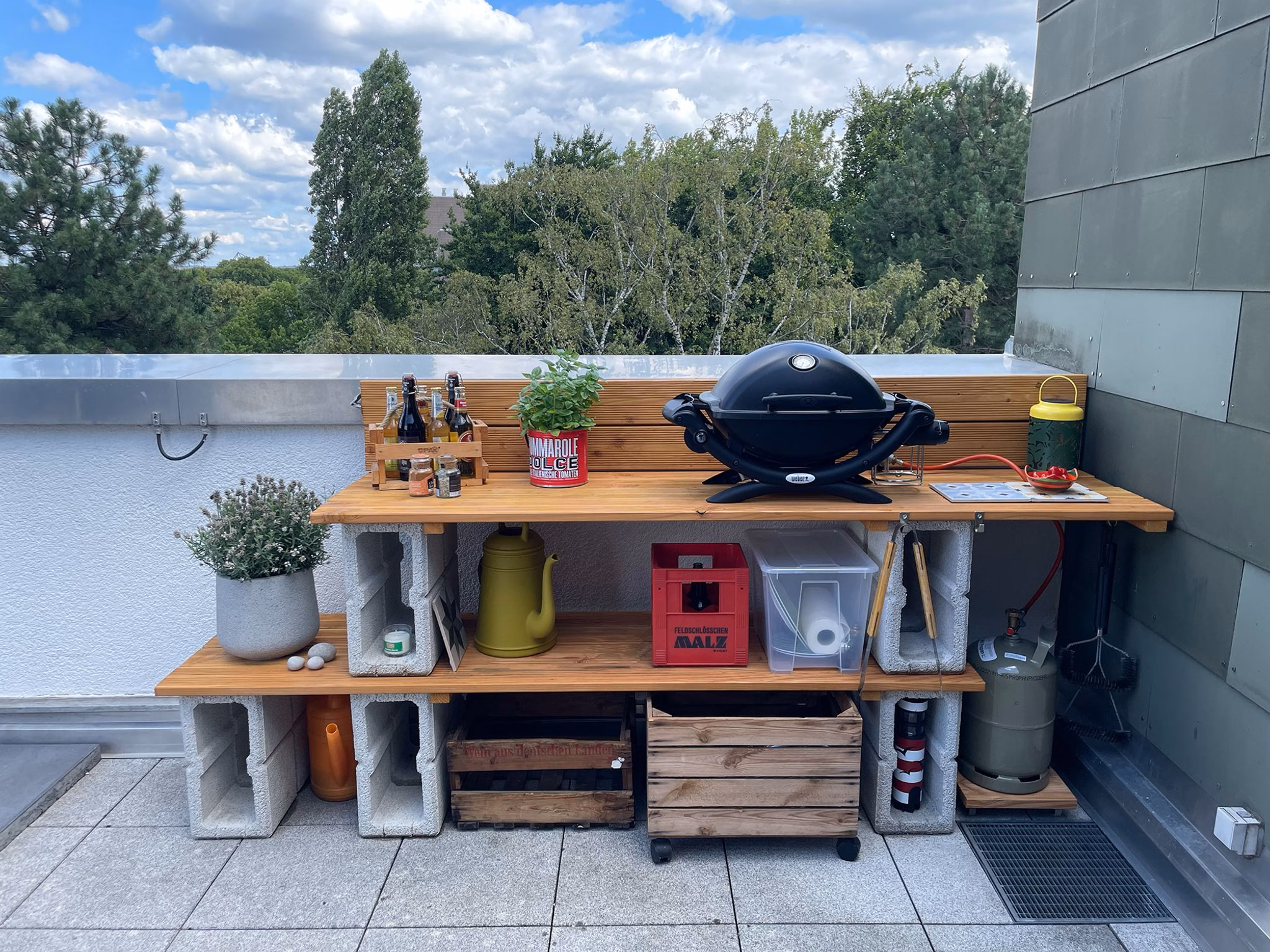 Selbstgebaute grillstation