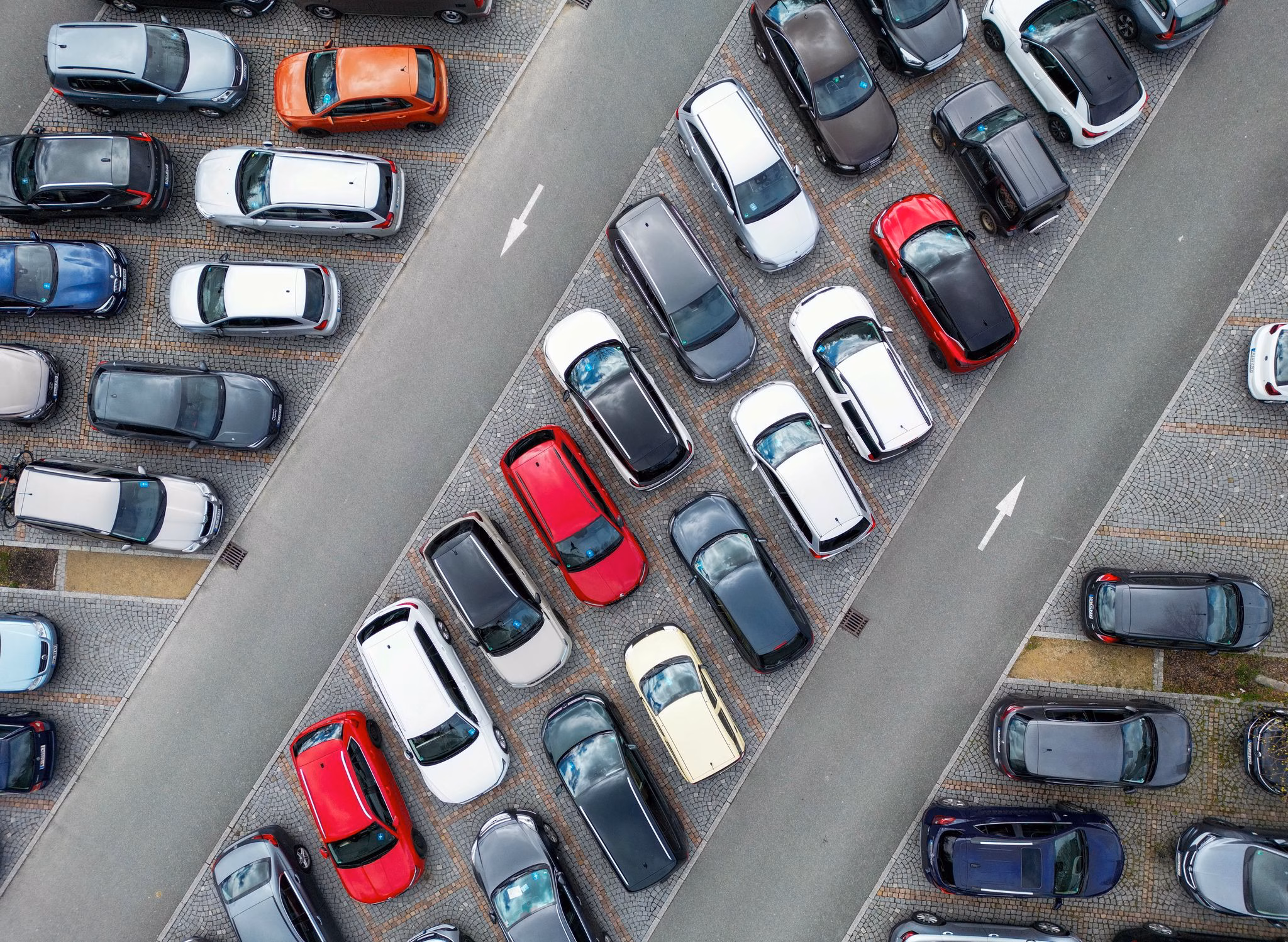 Voller parkplatz