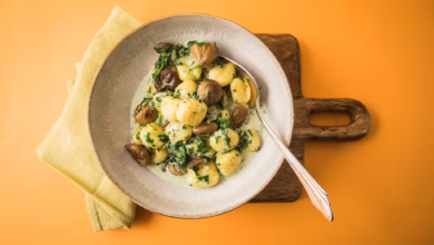 Gnocchi mit maronen spinat und mascapone