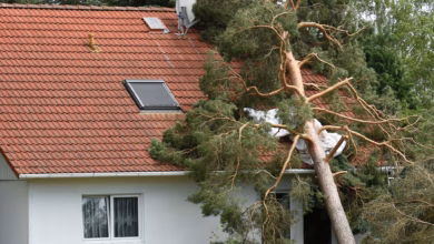 Unwetterschäden an einem haus