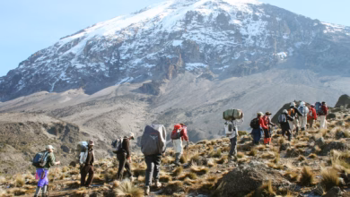 Aufstieg zum uhuru peak am kilimandscharo