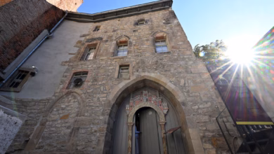 Innenhof der alten synagoge in erfurt