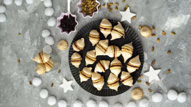 Pistazienkekse mit geleefüllung