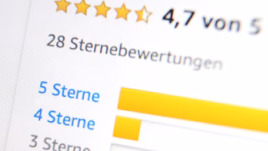Sternebewertungen eines online händlers