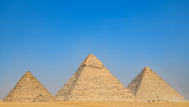 Gesamtansicht der pyramiden von gizeh