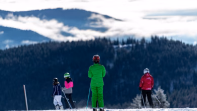 Skifahrer auf dem feldberg