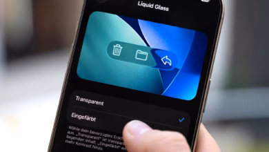 Einstellung des liquid glass effekts auf einem iphone