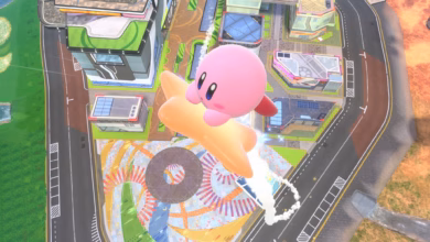 Screenshot aus dem spiel «kirby air riders»